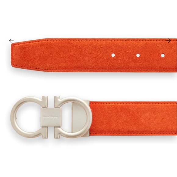 NWT SALVATORE FERRAGAMO ADJUSTABLE GANCINI BELT | Color: Candy Apple Red | S: 38 - Picture 3 of 3